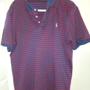 Polo by Ralph Lauren Men's Striped Shirt - Red and Navy